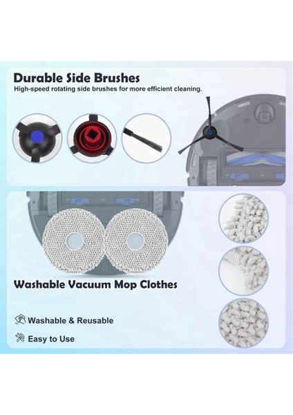 T30/T30S Için Robot Vakum Yedek Aksesuarları Seti Fırçalar, Paspas Pedleri ve Filtreler Içerir (Yurt Dışından) fırsatları