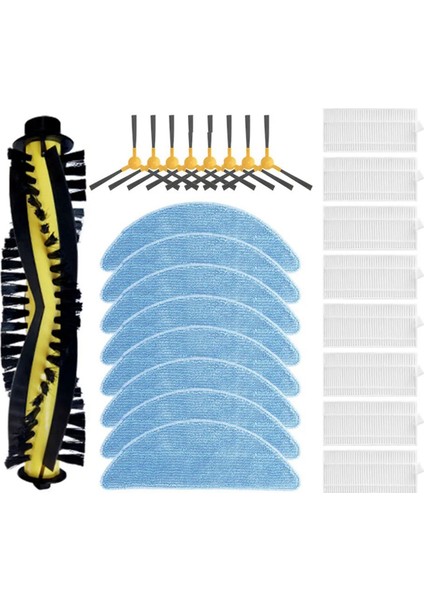 Pvcr 3300 Iq Home Aqua Roller Yan Fırça Hepa Filtre Paspas Bezleri Rag Robot Süpürge Aksesuar Parçası, 25 Adet (Yurt Dışından)
