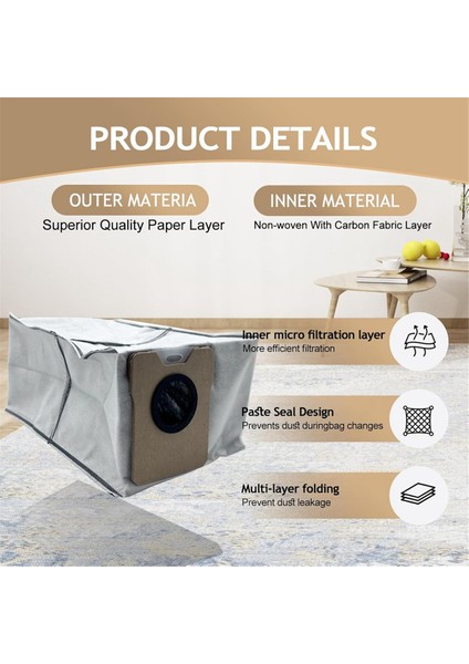 C20 Omni Robot Süpürge Parçaları Için 10 Adet Toz Torbası 3l Büyük Kapasiteli Yedek Tek Kullanımlık (Yurt Dışından) modelleri