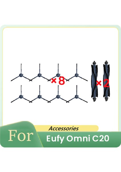 Omni C20 Süpürme Robotu Aksesuarları Temizleyici Parçalarının Değiştirilmesi Için 10 Adet Ana Yan Fırça (Yurt Dışından)