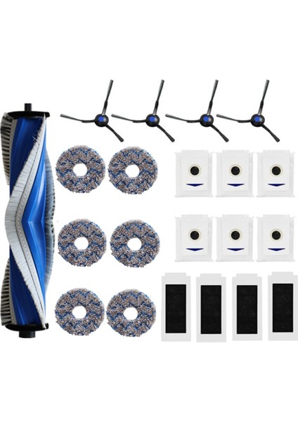 T30 Pro Omni / Vakum Yedek Parçaları Için 21 Adet Yıkanabilir Ana Yan Fırça Filtre Toz Torbası Paspas (Yurt Dışından)
