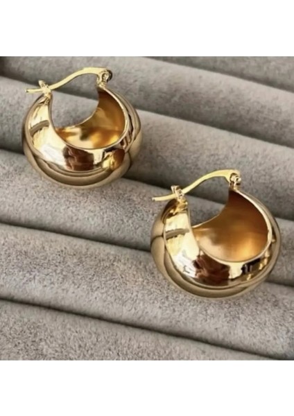 Küçük Boy Gold Sarı Top Küpe