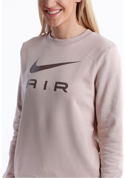 W Nsw Air Flc Crew Kadın Kahverengi Günlük Stil T-Shirt DV8054-292 modelleri