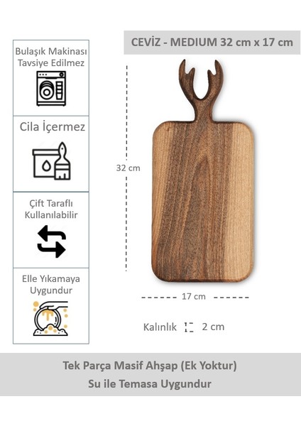 Yekpare Masif Ahşap Sunum Tahtası Kesme Tahtası Ceviz Medium fiyatları