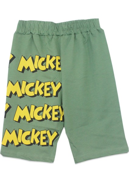 Mickey Mouse Erkek Çocuk Şortlu Takım Yazlık Pamuklu T-Shirt ve Şort 2'li Set Kısa Kollu Spor Günlük Ev Giyim