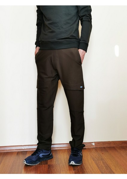 Erkek Haki Kargo Cepli Lastikli Bel Pantolon 2049-13