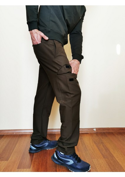 Erkek Haki Kargo Cepli Lastikli Bel Pantolon 2049-13 modelleri