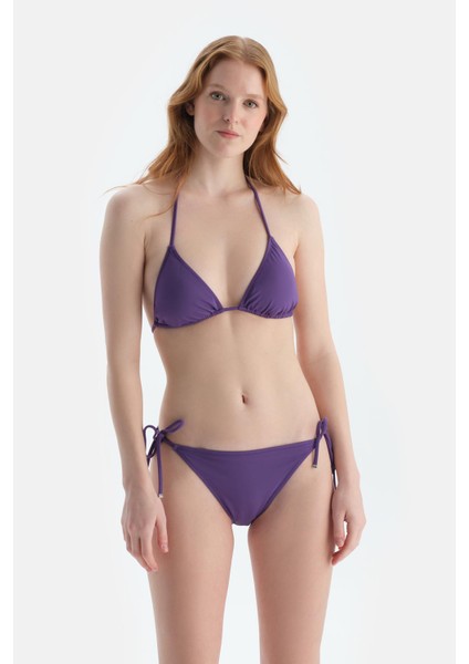 Mor Üçgen Küçük Bikini Üst