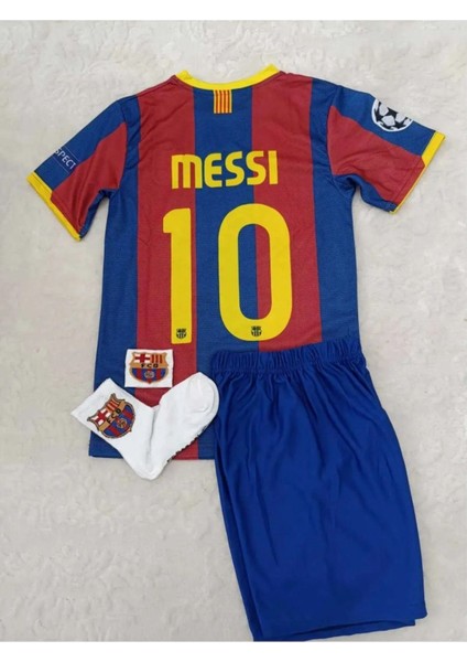 Lionel Messi Barcelona.1 Çocukalt-Üst Takım T-Shrt +Şort+Çorap+Bileklik