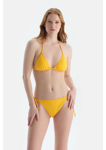 Sarı Spagetti Bikini Alt