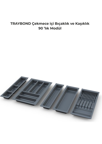 Çekmece Içi Kaşıklık ve Bıçaklık Düzenleyici Antresit, 84X48 Yandan ve Boydan 4cm Kesilebilir fırsatları