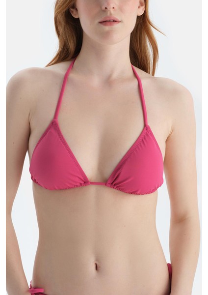 Fuşya Üçgen Küçük Bikini Üst