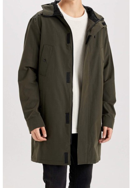 Haki Su Itici Yağmurluk Mont
