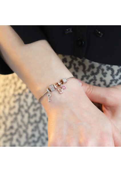 Pndr Charmlı Rose Gold Kaplama Gümüş Bileklik modelleri