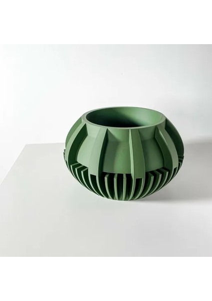 Yarı Kalın Yarı Ince Çizgili Tasarımlı Modern Vazo