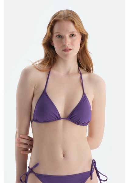 Mor Üçgen Küçük Bikini Üst