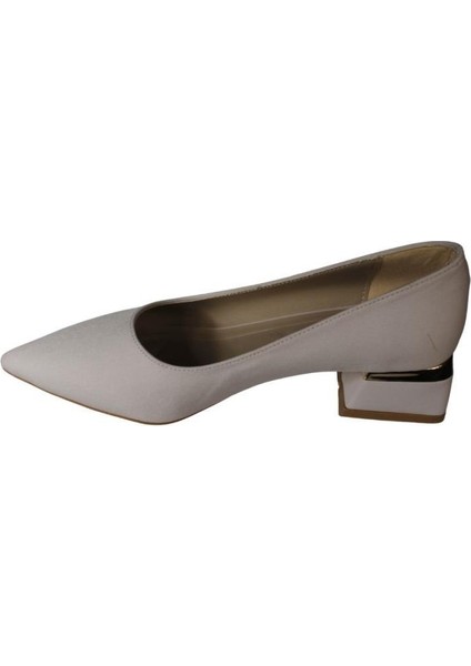 Yazkış Kadın Siyah Ten Saten Kumaş Yanı Düğmeli 4cm Kalın Topuk Sivri Burun Stelletto Ayakkabı modelleri