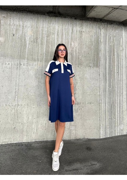 Kadın Şerit Detaylı Süs Cepli Kısa Kol Yakalı Modal Elbise fiyatları