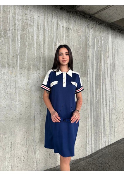 Kadın Şerit Detaylı Süs Cepli Kısa Kol Yakalı Modal Elbise fırsatları