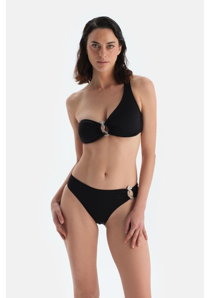 Siyah Tek Omuz Bikini Üst modelleri