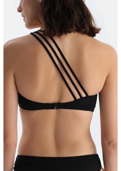 Siyah Tek Omuz Bikini Üst fırsatları