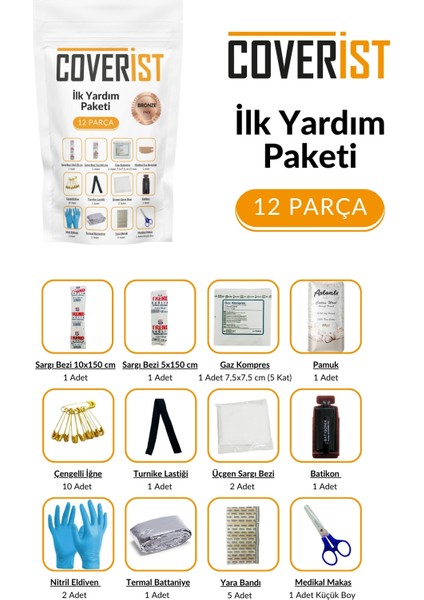 Acil Durum ve Ilk Yardım Seti - Içerik Paketi Bronze