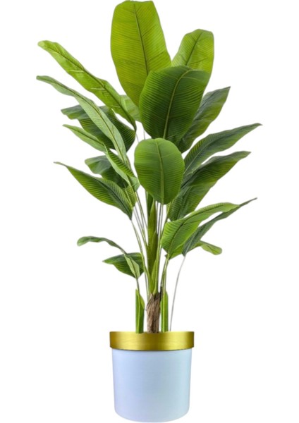 Yapay Ağaç Muz 180 cm Beyaz Gold Saksı