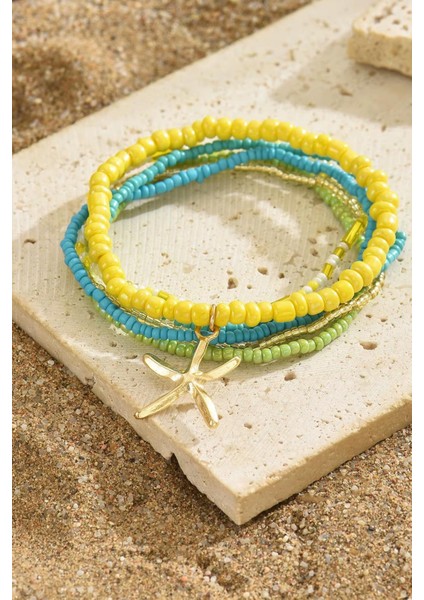 Renkli Boncuklar Lastikli Halhal Seti fiyatları