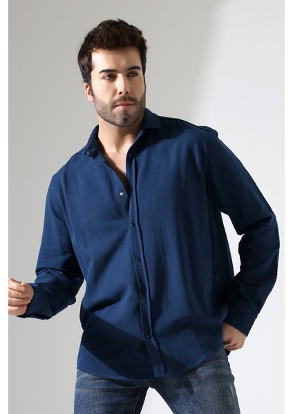Erkek Büyük Beden Gabardin Gömlek – Slim Fit, Rahat Kesim, Çıtçıtlı, Şık ve Spor Gömlek