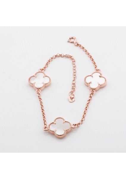 Ikonik Alhambra Sedef Taşlı Rose Gold Kaplama Gümüş Bileklik fiyatları