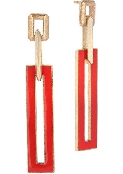 Bronz Colored Angled Küpe