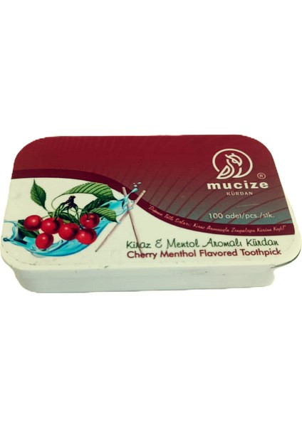 2´li Set (1 Metal Kutu +1 Refill Doypak) 200X Kiraz-Mentol Aromalı Kürdan Meyve Tatlarında Nefes Ferahlığı