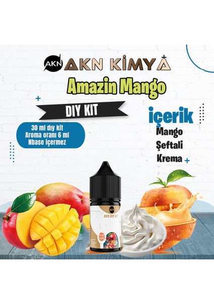 Amazin Mango Dıy Kit Mango Şeftali Gıda Aroması %20 Oranda Aroma İçerir (Hazır Değildir )