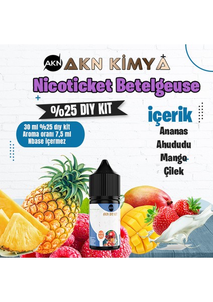 Nicoticket Betelgeuse Yoğun Dıy Kit Çilek Ananas Mango Gıda Aroması %25 Oranda Aroma İçerir (Hazır Değildir )