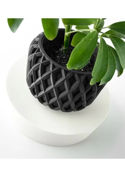 Geometrik Desenli Sade Modern Vazo