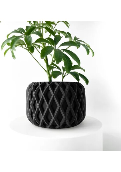 Geometrik Desenli Sade Modern Vazo