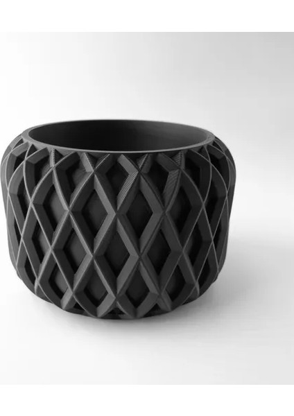 Geometrik Desenli Sade Modern Vazo