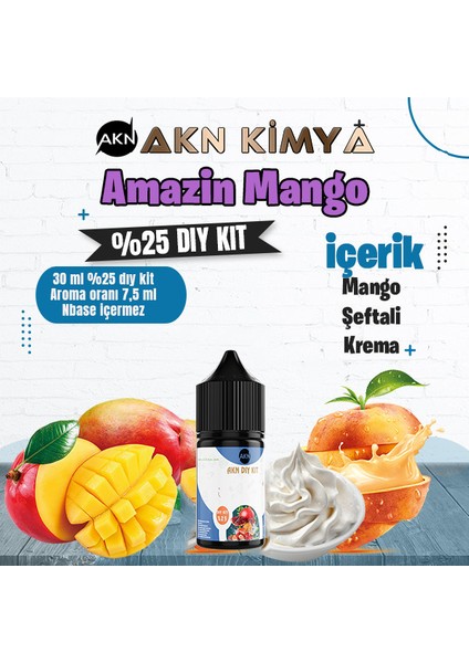 Amazin Mango Yoğun Dıy Kit Mango Şeftali Gıda Aroması %25 Oranda Aroma İçerir (Hazır Değildir )