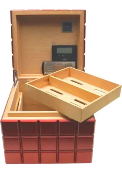 Heritage Cube Kırmızı Sedir Humidor Puro Kutusu modelleri