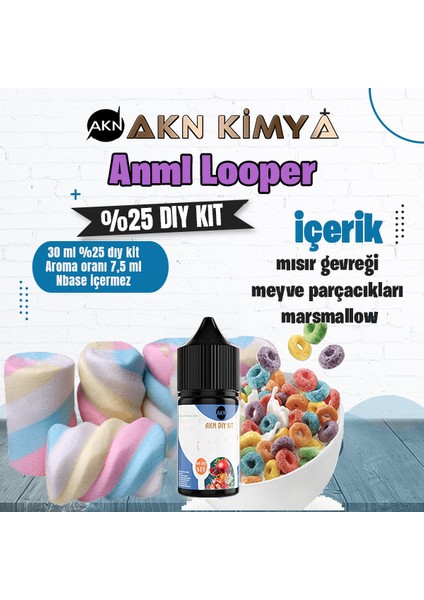 Anml Looper Yoğun Dıy Kit Meyveli Mısır Gevreği Gıda Aroması %25 Oranda Aroma İçerir (Hazır Değildir )