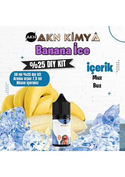 Banana Ice Yoğun Dıy Kit Muz Buz Gıda Aroması %25 Oranda Aroma İçerir (Hazır Değildir )