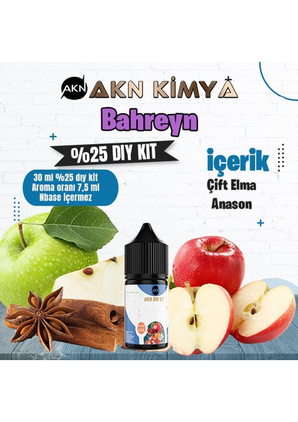 Bahreyn Yoğun Dıy Kit Çift Elma Anason Gıda Aroması %25 Oranda Aroma İçerir (Hazır Değildir )