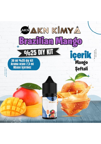 Brazilian Mango Yoğun Dıy Kit Mango Şeftali Gıda Aroması %25 Oranda Aroma İçerir (Hazır Değildir )