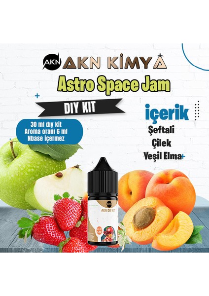 Astro Space Jam Dıy Kit Yeşil Elma Şeftali Gıda Aroması %20 Oranda Aroma İçerir (Hazır Değildir )
