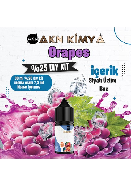 Grapes Yoğun Dıy Kit Siyah Üzüm Buz Gıda Aroması %25 Oranda Aroma İçerir (Hazır Değildir )