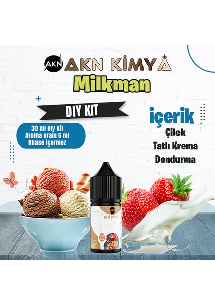 One Hit Wonder Milkman Dıy Kit Çilek Krema Gıda Aroması %20 Oranda Aroma İçerir (Hazır Değildir )