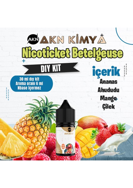 Nicoticket Betelgeuse Dıy Kit Çilek Ananas Mango Gıda Aroması %20 Oranda Aroma İçerir (Hazır Değildir )