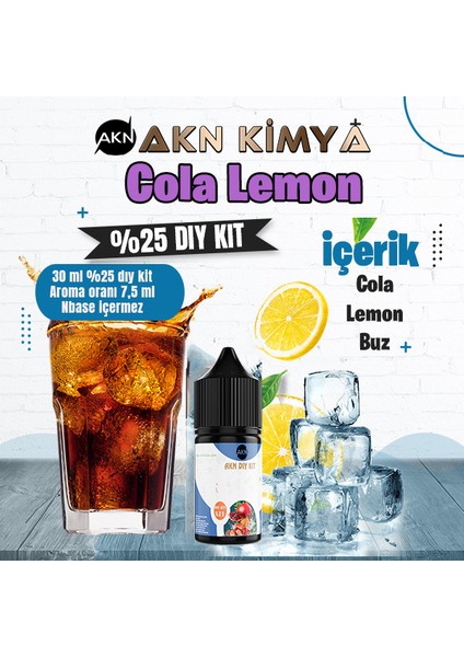 Cola Lemon Yoğun Dıy Kit Cola Lemon Buz Gıda Aroması %25 Oranda Aroma İçerir (Hazır Değildir )