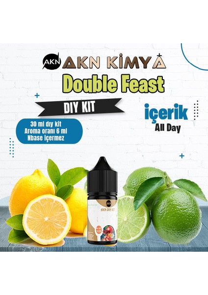 Double Feast Dıy Kit All Day Gıda Aroması %20 Oranda Aroma İçerir (Hazır Değildir )