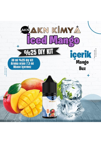 Iced Mango Yoğun Dıy Kit Mango Buz Gıda Aroması %25 Oranda Aroma İçerir (Hazır Değildir )